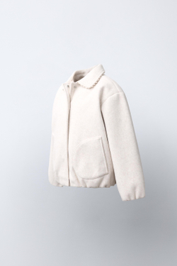 ZARA БОМБЕР С ВОЛНИСТОЙ ОТДЕЛКОЙ, ЭКРЮ