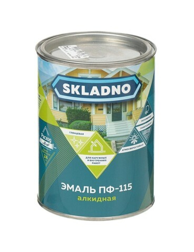 Эмаль Skladno ПФ-115, бирюзовая, 0,8 кг