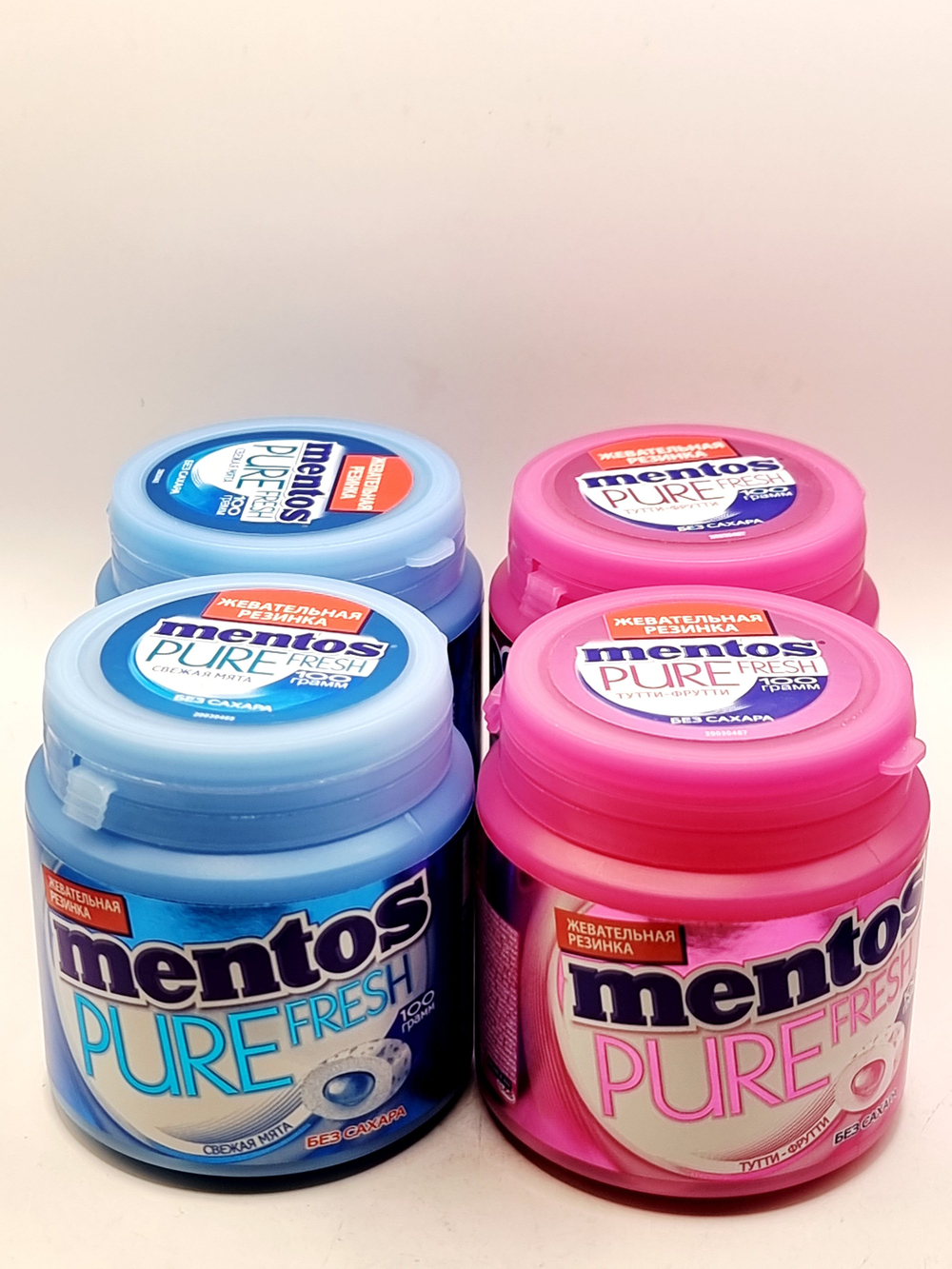 Жевательная резинка Mentos Pure Fresh свежая мята и тутти-фрутти, (100x4) 400 г