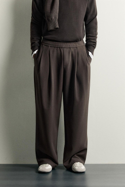 ZARA БРЮКИ COMFORT RELAXED FIT, КОРИЧНЕВЫЙ
