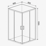 Душевое ограждение Appollo AP-19-90 Black с тонированным стеклом 6 мм 900*900*1950 мм