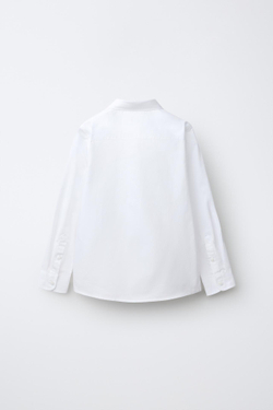 ZARA ОДНОТОННАЯ РУБАШКА ПОД КОСТЮМ, БЕЛЫЙ