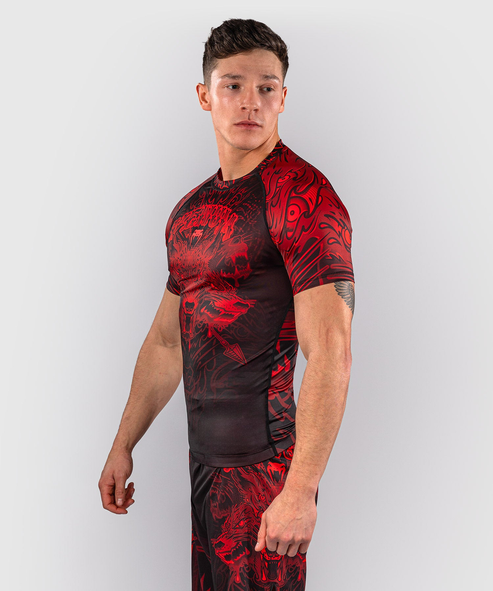 Рашгард Venum Wolf Atak Black/Red S/S