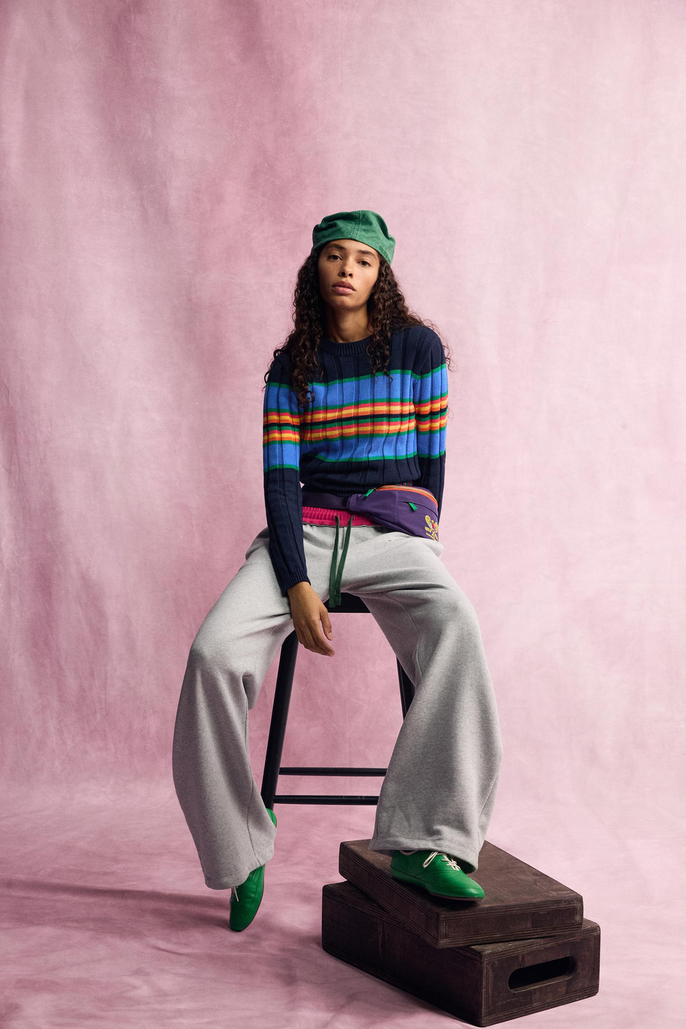 ZARA - FRUIT OF THE LOOM™ КОЖАНЫЕ КРОССОВКИ-ДЕРБИ, ЗЕЛЕНЫЙ