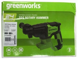 Перфоратор аккумуляторный Greenworks GD24SDS2 3803007, без аккумулятора