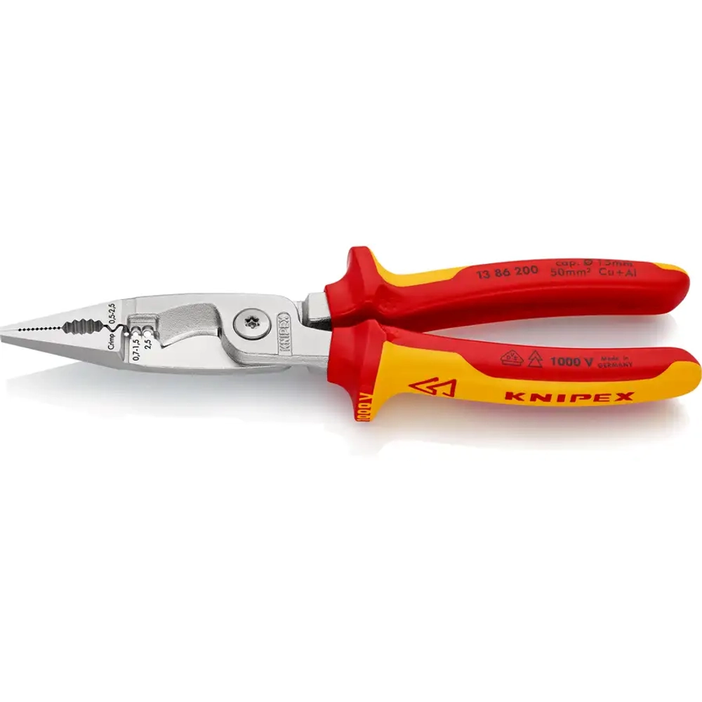 Электромонтажные клещи хромированные 200 мм Knipex 13 86 200