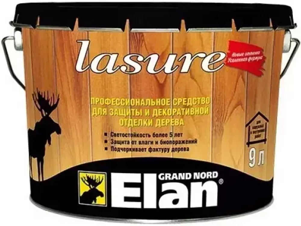Декоративная лазурь Alpa Elan Lasure для внутренних и наружных работ красное дерево 9л