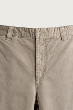 ZARA БРЮКИ ЧИНОС RELAXED FIT С ЭФФЕКТОМ ПОТЕРТОСТИ, РЫЖЕВАТО-КОРИЧНЕВЫЙ