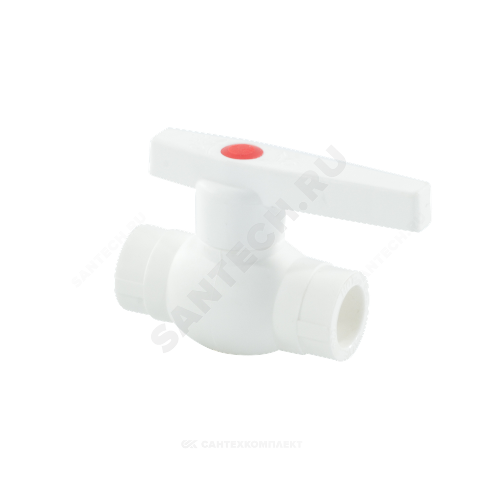 Кран шаровой PP-R белый Дн 20 внутренняя пайка OPTIMA VALFEX VALF 10145020