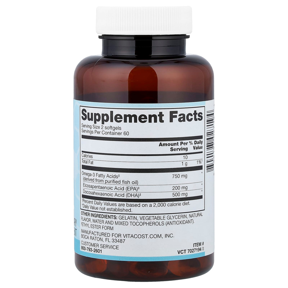 Vitacost, Synergy®, Super DHA Omega-3, 120 капсул