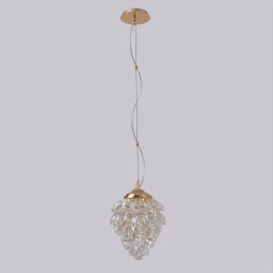 Светильник подвесной Crystal Lux CHARME SP2 GOLD/TRANSPARENT