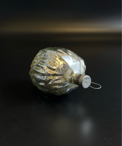 Ёлочная игрушка Грецкий орех, гигантская Кремлёвская,16.5 см, стекло, винтаж СССР 1960-1980 гг