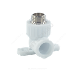 Угольник PP-R комбинированный белый Дн 25х3/4" НР с креплением VALFEX 10121125