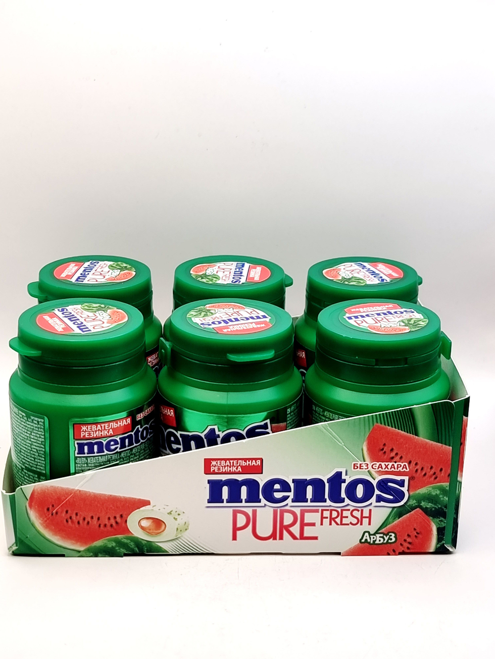 Mentos жевательная резинка Pure fresh Арбуз, (54х6) 324 г