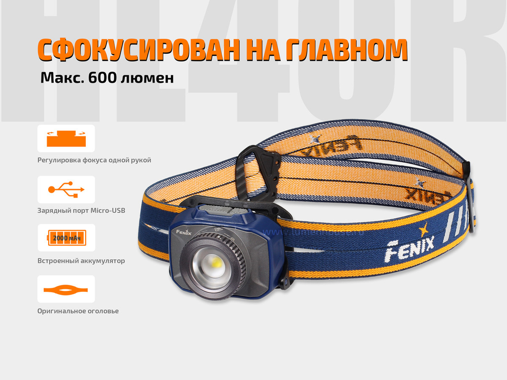 Налобный фонарь Fenix HL40R, черный