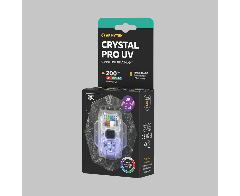 Компактный фонарь Armytek Crystal Pro UV Grey [F10301GUV]