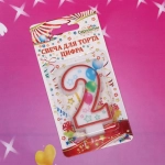 Свеча для торта Цифра Воздушные шары «2» 6 см