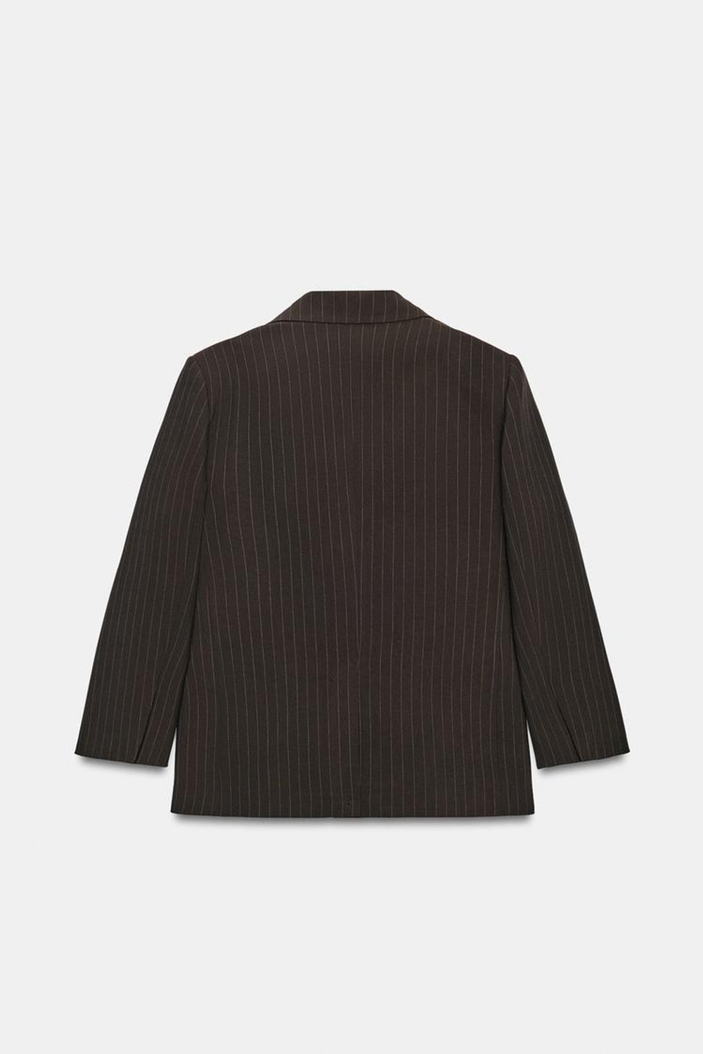 ZARA БЛЕЙЗЕР ОВЕРСАЙЗ В ПОЛОСКУ, КОРИЧНЕВЫЙ