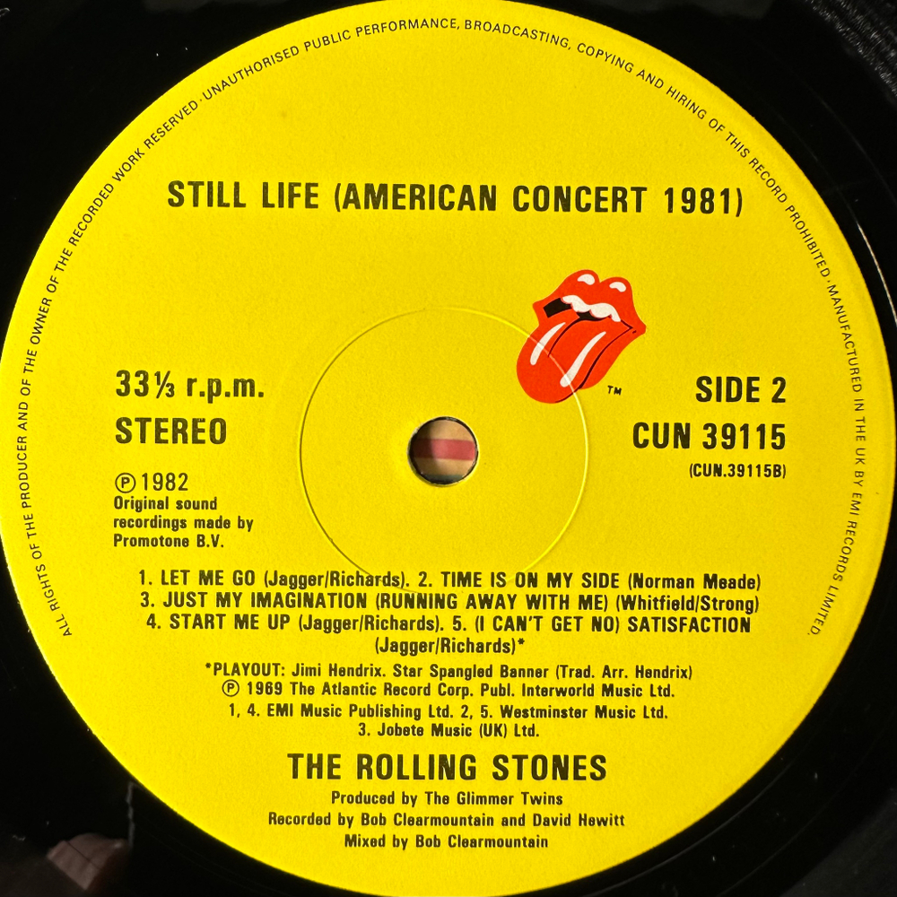The Rolling Stones ‎– Still Life (Англия 1982г.)
