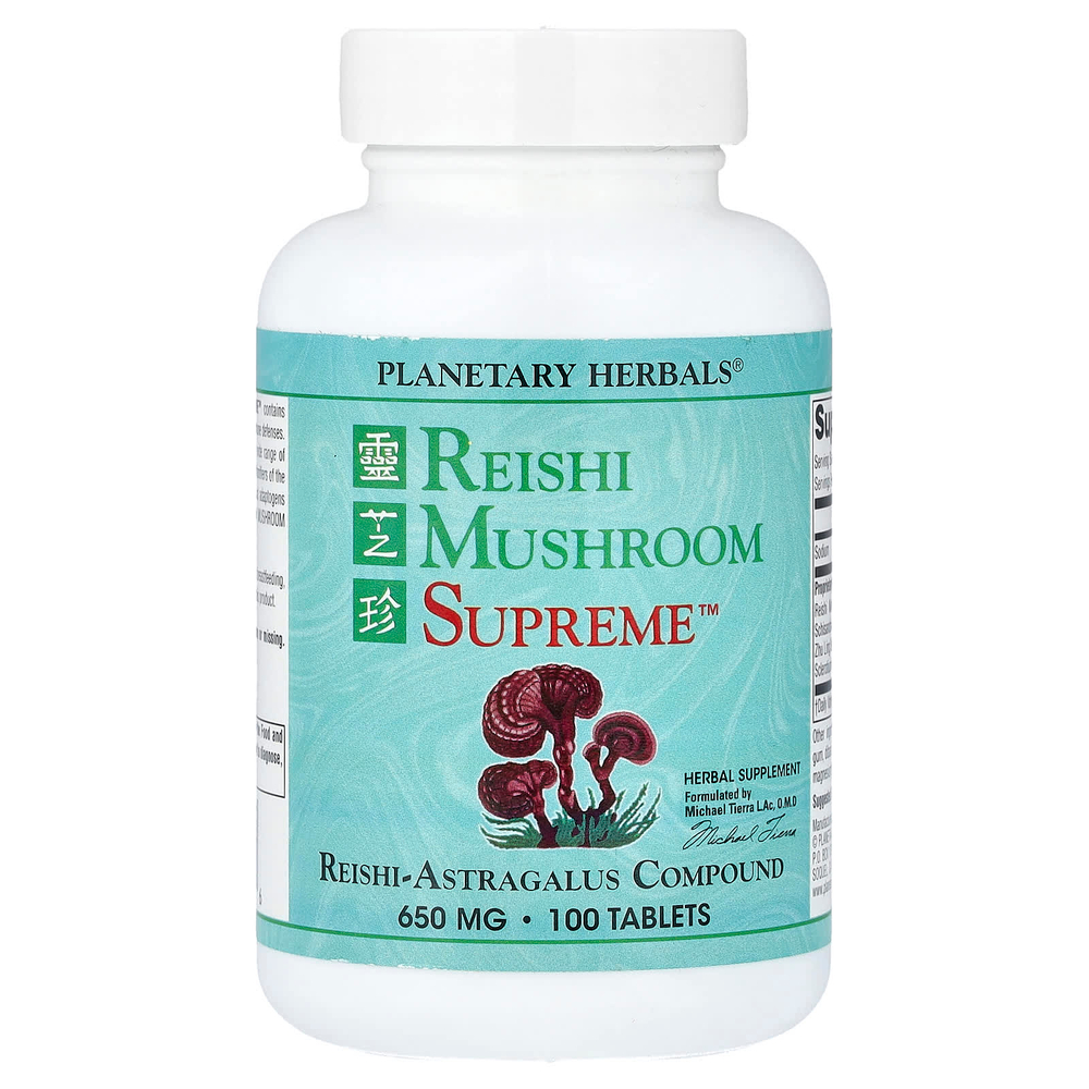 Planetary Herbals, Reishi Mushroom Supreme™, 100 таблеток