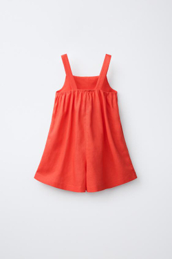 ZARA КОРОТКИЙ КОМБИНЕЗОН С ЗАЩИПАМИ, КРАСНЫЙ
