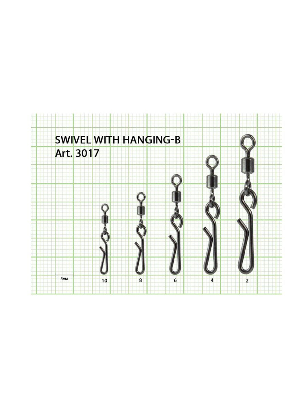 Вертлюжок рыболовный SWIVEL WITH SNAP с быстросъёмной застежкой Hanging-B 3017 №2