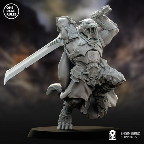 Grand Alliance Chaos Beasts of Chaos Bestigors Лев, Табакси миниатюра для dnd, днд, pathfinder, фентези, Настольная игра, НРИ, Варгейм, РПГ