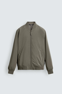 ZARA БОМБЕР ИЗ ВЫСОКОТЕХНОЛОГИЧНОЙ ТКАНИ, СЕРО/КОРИЧНЕВЫЙ