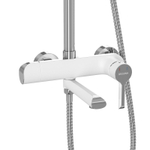 Душевая стойка Grossman Alba 500.K35.06.100/000 с верхним душем,ручной лейкой и смесителем,хром с белым,1 место