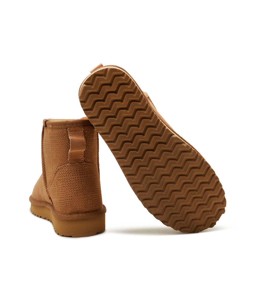 Кожаные угги jil 02 - ankle boot perforated cow suede sand Liu Jo - коричневый(SA4055 PX373)
