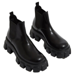 PRADA Moonlith Brushed Leather Chelsea Boots