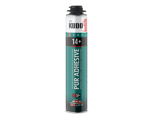 клей-пена монтажная ПРОФЕССИОНАЛЬНАЯ KUDO КЛЕЙ 14+ 1000мл PUR ADHESIVE