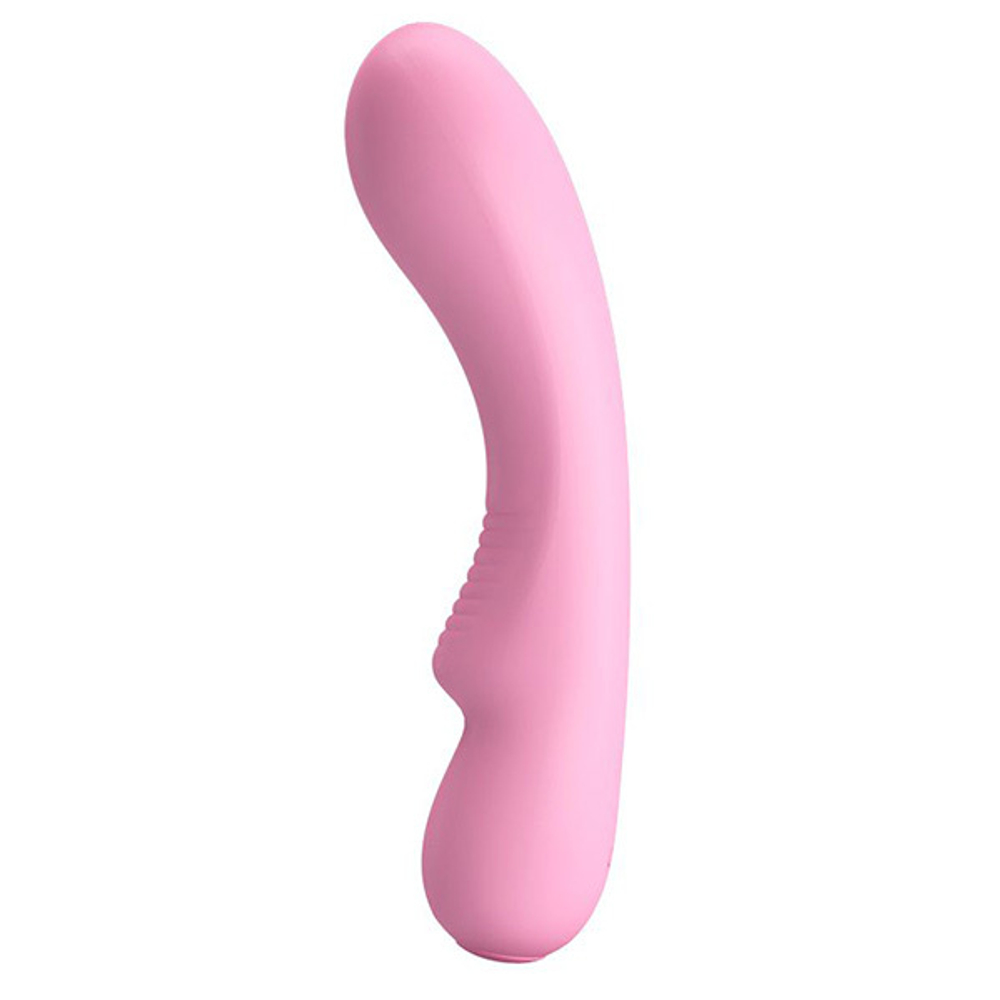 Нежно-розовый изогнутый вибратор 19см Baile Pretty Love Matt BI-014667