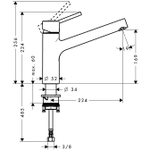 Hansgrohe 32851000 Talis S Смеситель для кухни, однорычажный, 1/2