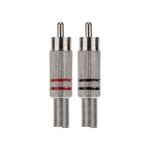 Разъем штекер RCA металл пайка черный/красный PROconnect