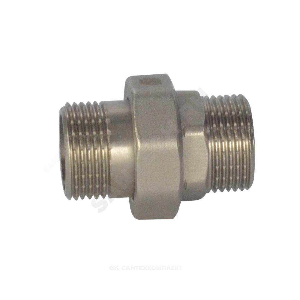 Соединитель латунь никель американка Ду 15 (1/2") прямой НР/НР SantechSystems