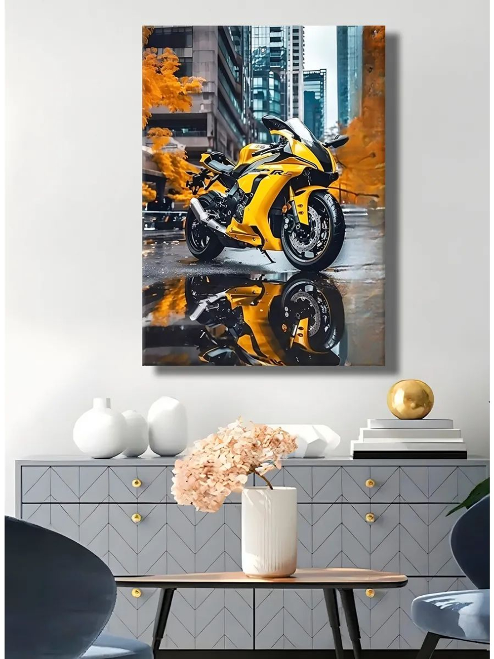 Картина "BMW Красный Череп", интерьерная 50х70см 1шт.