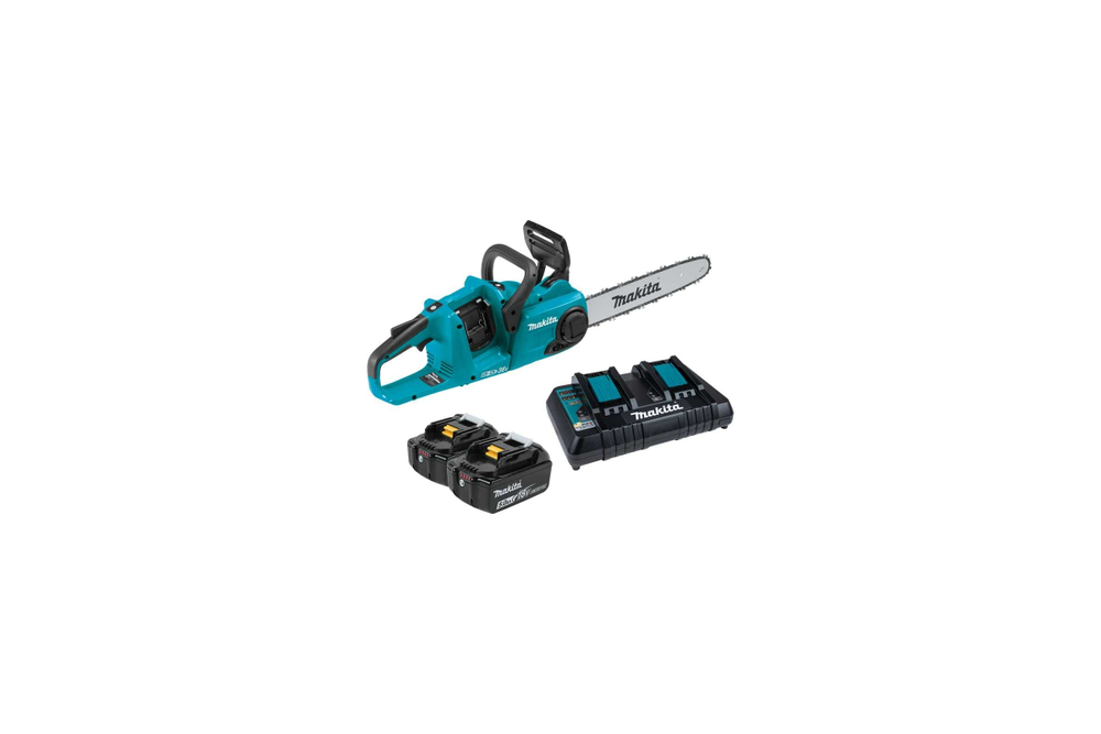 Пила цепная аккумуляторная Makita LXT BL 2x18 В, 14"/35 см, 3/8", 1.1 мм, 20 м/с, XPT, (2xBL1850B, DC18SH) DUC353CT2