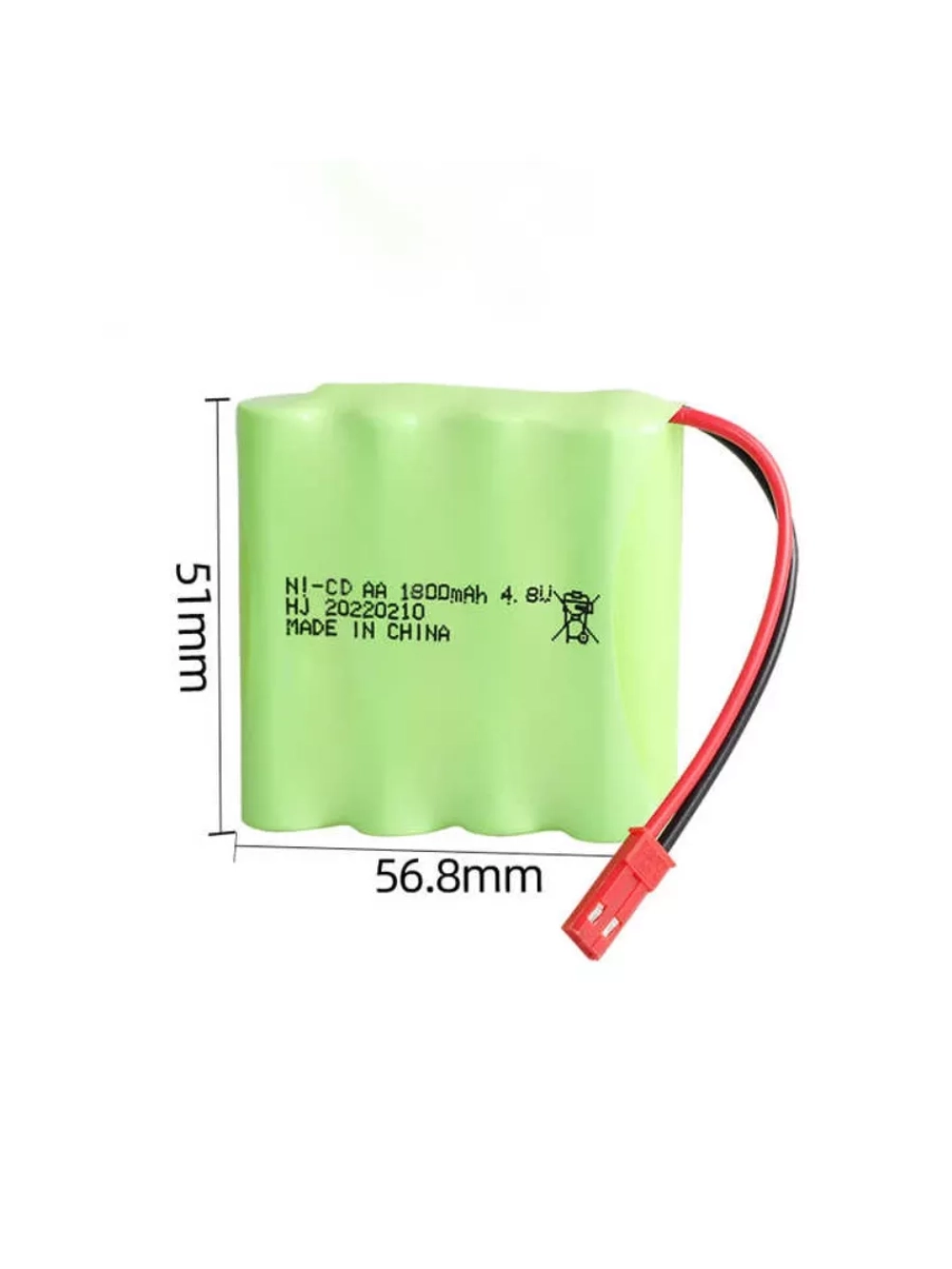 Аккумулятор NI-CD 4.8V 1800mAh форма FLATPACK разъем JST