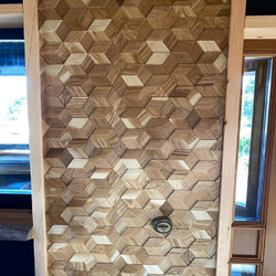 Деревянная мозаика для стен Wood Mosaic Дуб Соты