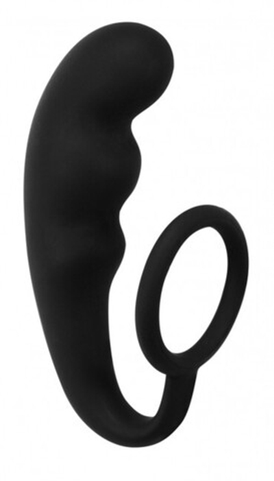 Эрекционное кольцо с анальной пробкой Mountain Range Anal Plug Black (12 см , черный) (Цвет: черный)
