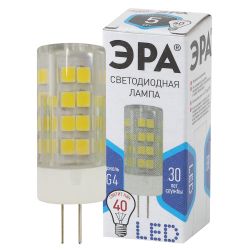Лампа светодиодная ЭРА STD LED JC-5W-220V-CER-840-G4 5Вт керамика капсула нейтральный белый свет G4 | Лампы cветодиодные Капсульные (G4, G9)