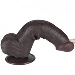 Реалистичный фаллоимитатор Lovetoy Sliding Skin (20,8×4 см) с двойной плотностью, чёрный