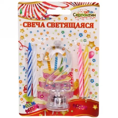 Свеча для торта с подсветкой Цифра «2»