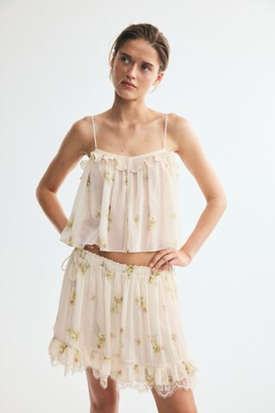 Топ из жатого шифона со шнуровкой - H&M