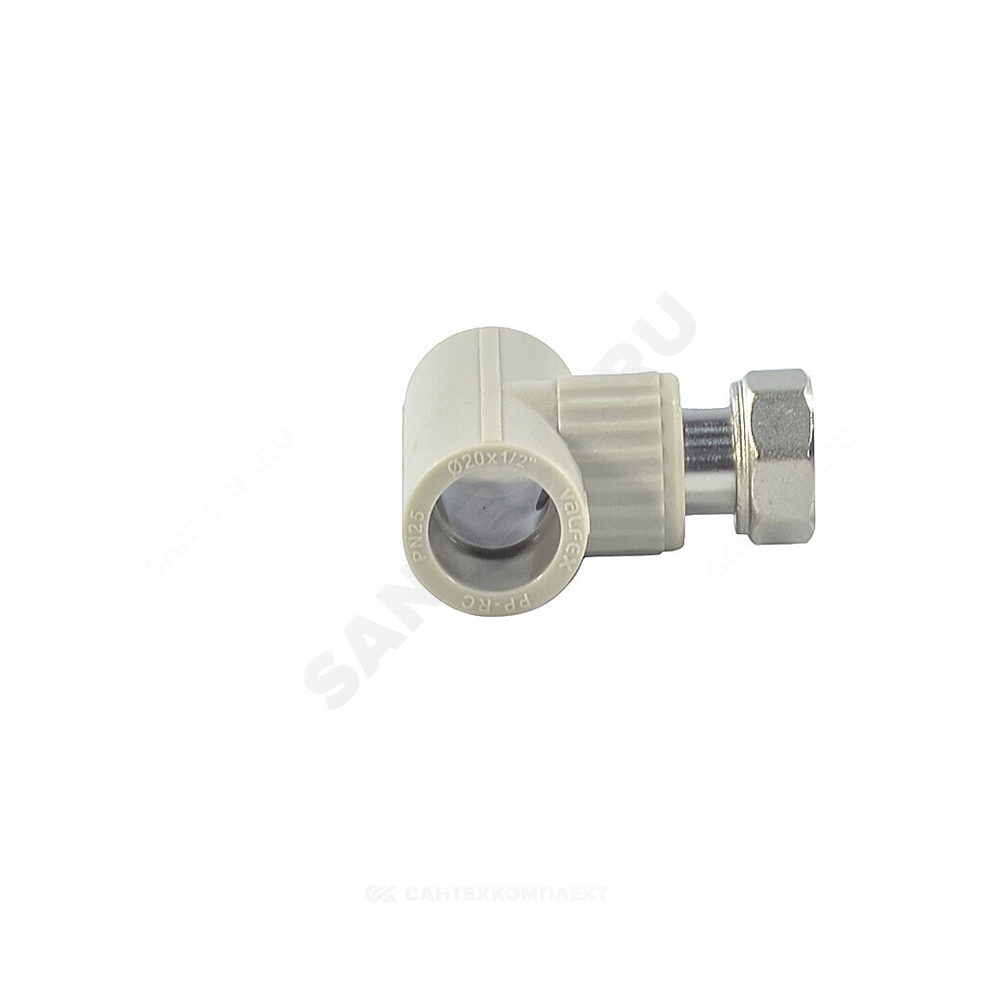 Тройник PP-R комбинированный серый Дн 32х1" с накидной гайкой VALFEX 10140232Г