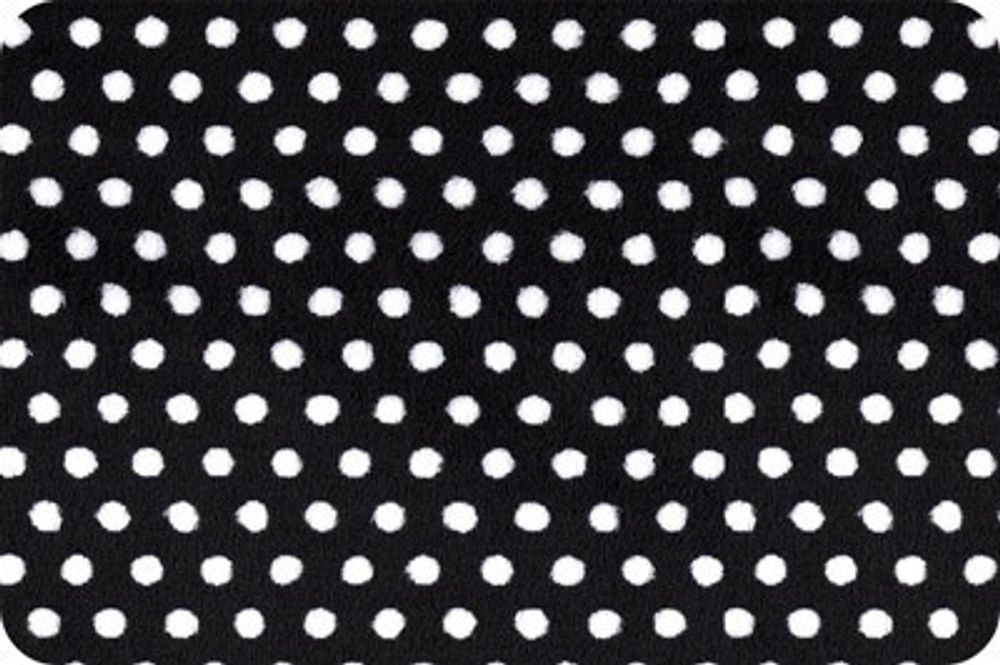 Плюш (ткань) Peppy Swiss Dot Cuddle 440 г/м², 48х48 см, black/snow