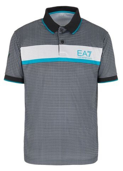 Мужское теннисное поло EA7 Man Jersey Polo Shirt - black