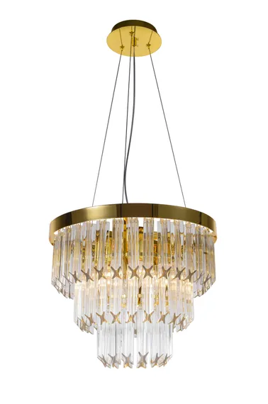 Люстра подвесная NewRgy 5731E/6 GOLD+CLEAR, 6×40 Вт, золотая и прозрачная