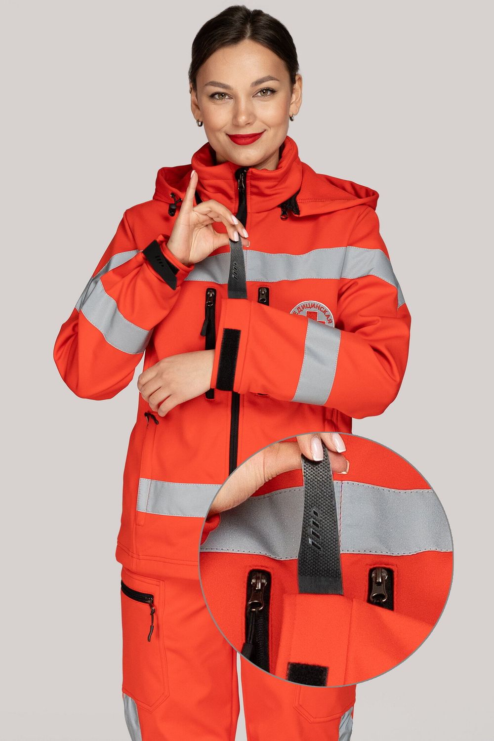 Куртка демисезонная женская Скорая помощь MedicLine SOFTSHELL красная